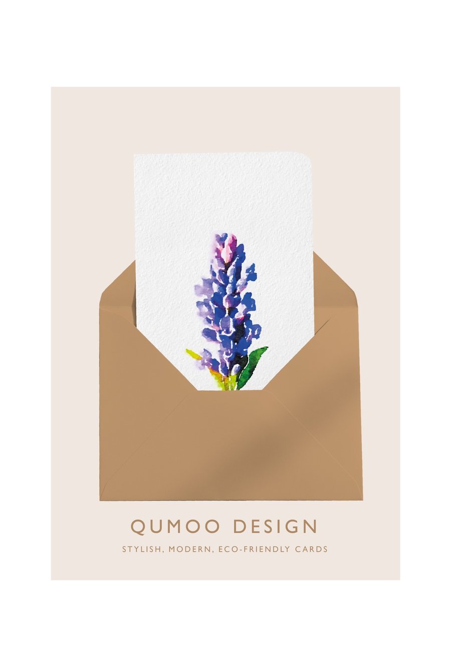 Lavender flowers Greetings Card (QM 335)