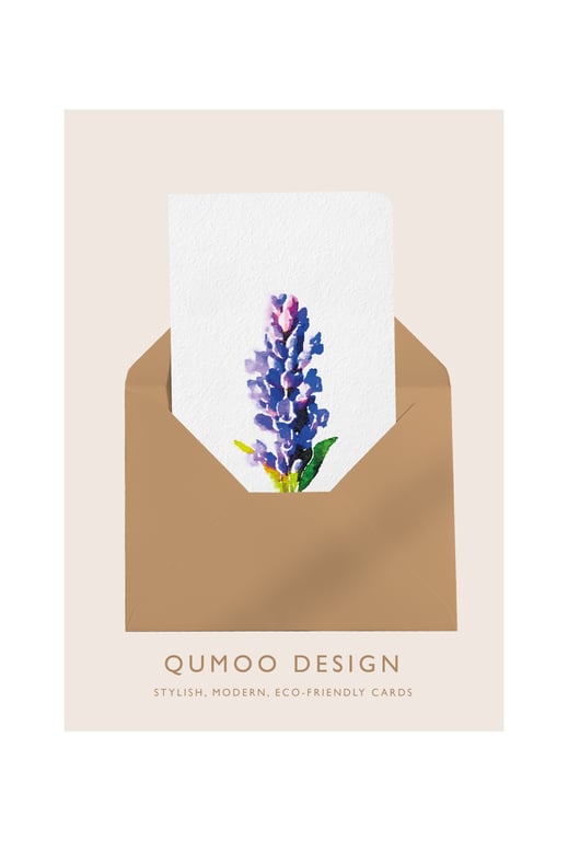 Lavender flowers Greetings Card (QM 335)