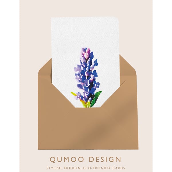Lavender flowers Greetings Card (QM 335)