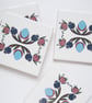 4 x Ottoman Inspired Pomegranate Pattern Ceramic Tile Coasters with Cork Backing - Image 3