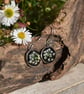 Pressed Cow Parsley Flower Resin Earrings, 304 Stainless Steel, Made in Scotland