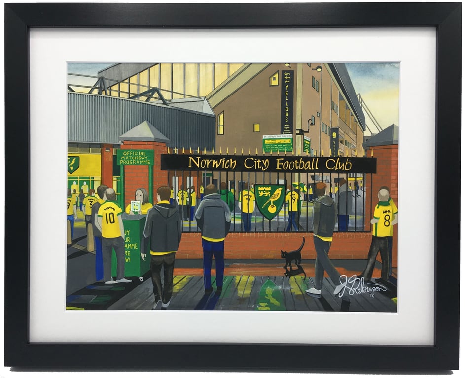 Norwich City F.C, Carrow Road Stadium. High Quality Framed Art Print