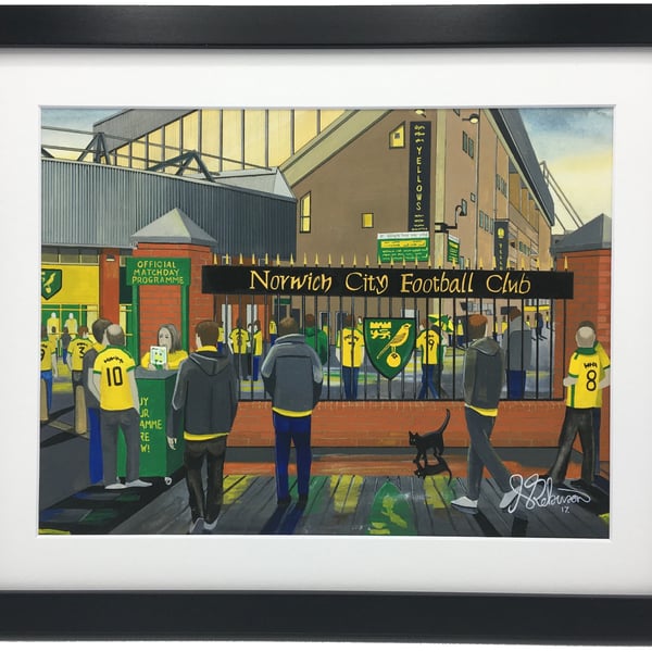 Norwich City F.C, Carrow Road Stadium. High Quality Framed Art Print