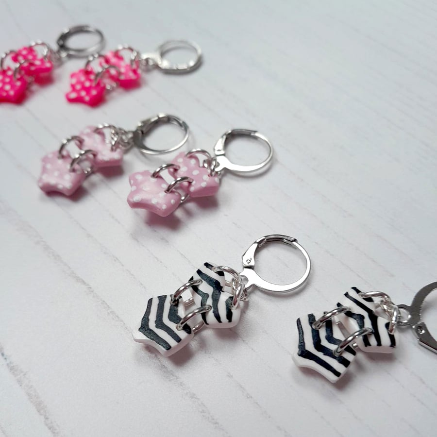 Barbie themed bikini huggie hoop earrings, choose your style and colour