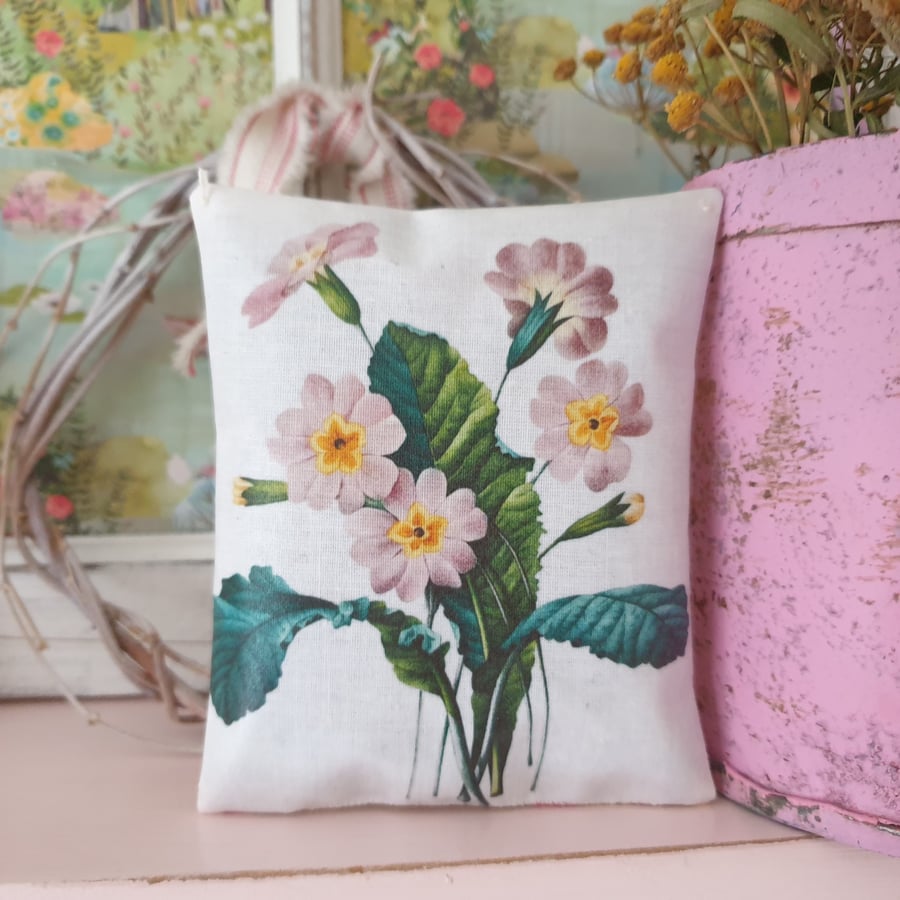 Primrose Illustration Fabric Scented Pillow Decoration 