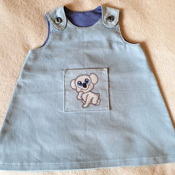 Child's Pinafore Dress with Koala embroidered pocket