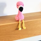 Flamingo Shelf Sitter, Pink Flamingo Home Decoration, Bird Ornament