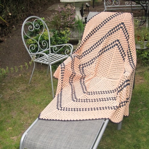 Salmon Pink cotton throw