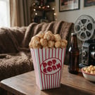 Handmade Air Dry Clay Popcorn Faux Cinema Snack in a Striped Box