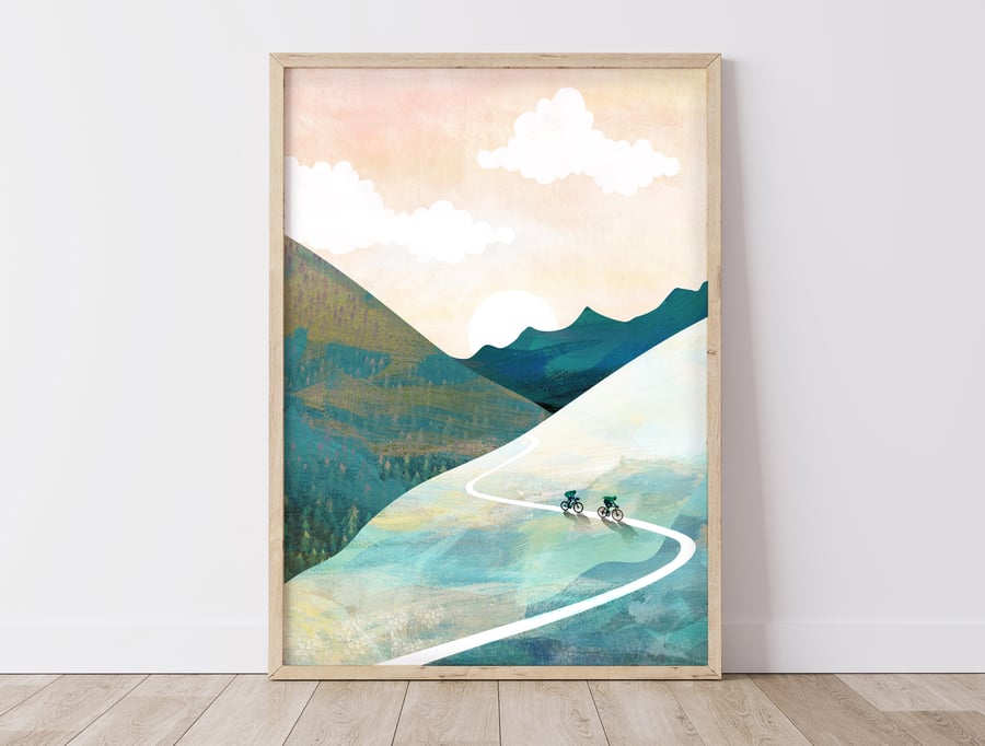 Mountain Bike Print, Cycling Print, Cycle Art, Gravel Bike Print, Tour de France