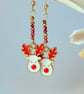 Reindeer Charm Christmas Earrings, Stocking Filler, Secret Santa, Gifts For Her