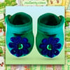 Blue Green Flower Shoes