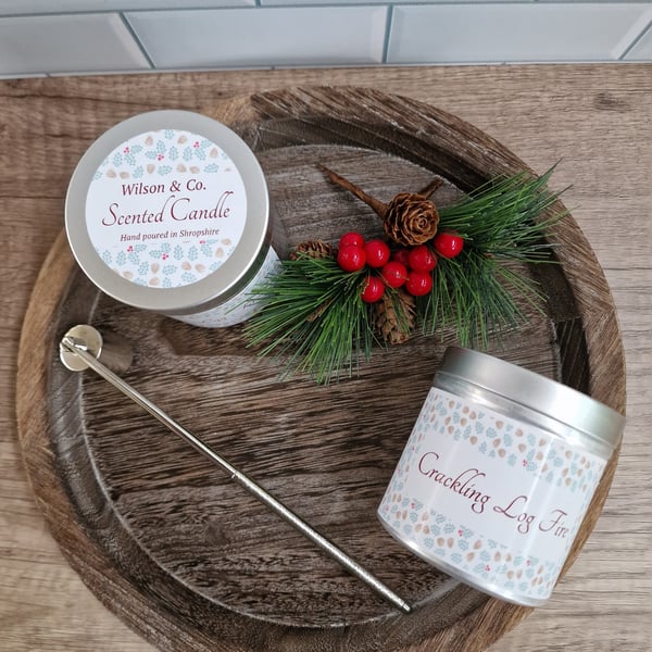 Crackling Log Fire Scented Candle 230g