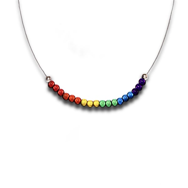 LGBT Rainbow Pride Holographic Necklace on Wire