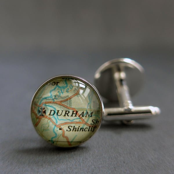 Personalised Map Cufflinks, Custom Gift for Him