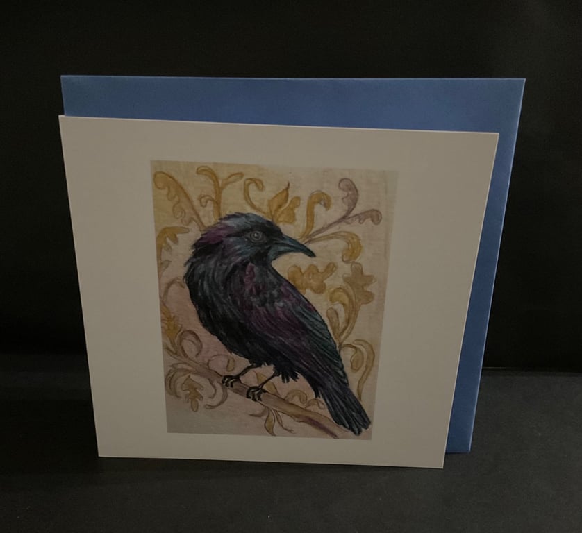 Raven blank greeting card 