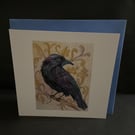 Raven blank greeting card 