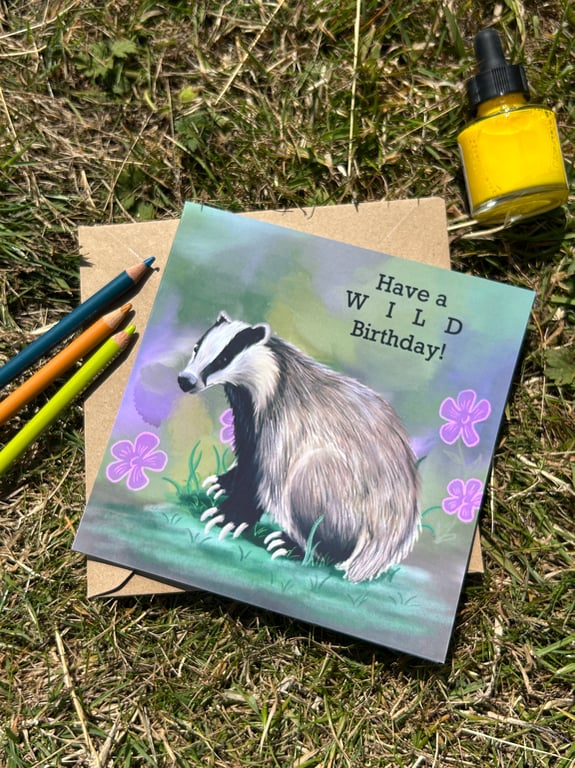 Badger Birthday Card 