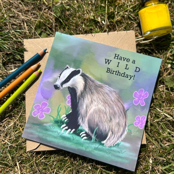 Badger Birthday Card 
