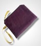 Purple Linen Lotus Flower Zip-Up Pouch - Image 2