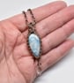 Wire Woven Larimar, Clear Quartz and Copper Pendant - Image 5