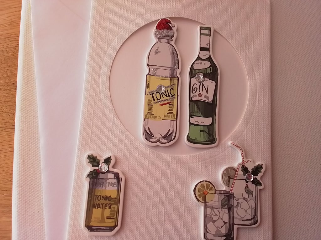 Christmas card. Gin and tonic. Ref 548