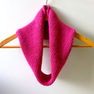 Cowl Infinity Scarf in Cerise Pink Alpaca Wool