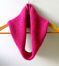Cowl Infinity Scarf in Cerise Pink Alpaca Wool - Image 1