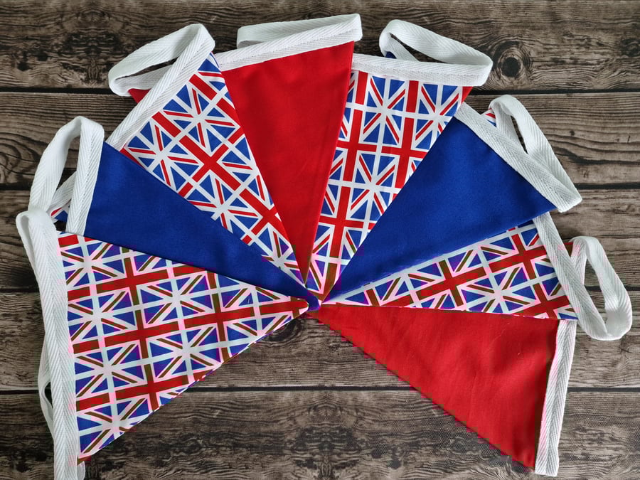 Union Jack Double sided handmade fabric bunting