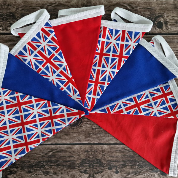 Union Jack Double sided handmade fabric bunting