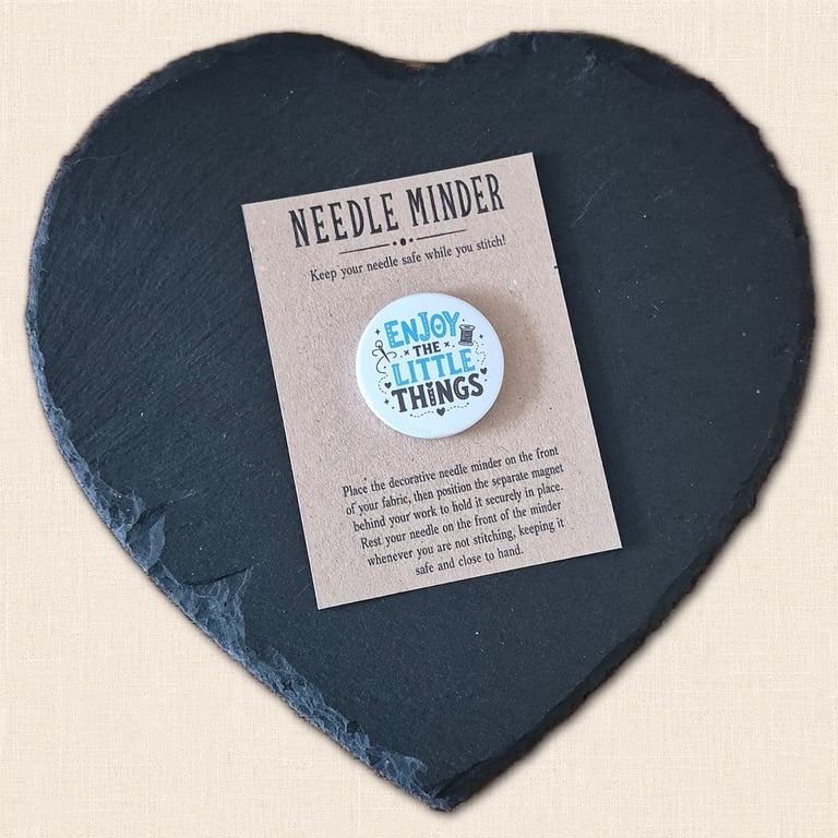 Enjoy the Little Things Needle Minder - Positive Cross Stitch Accessory