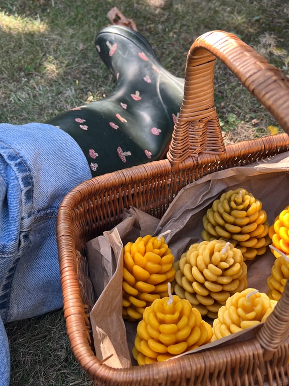 Beeswax Natural Pinecone Autumn Candle