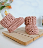 Crochet Baby Booties with V-Stitch Cuff – Handmade Newborn Gift  - Image 6