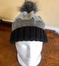 Monochrome Hand Knitted Hat 21 (DK) -Medium - Image 10
