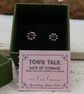 Recycled Sterling Silver Flower Stud Earrings, 4mm Garnet Gemstones, Handmade UK - Image 8