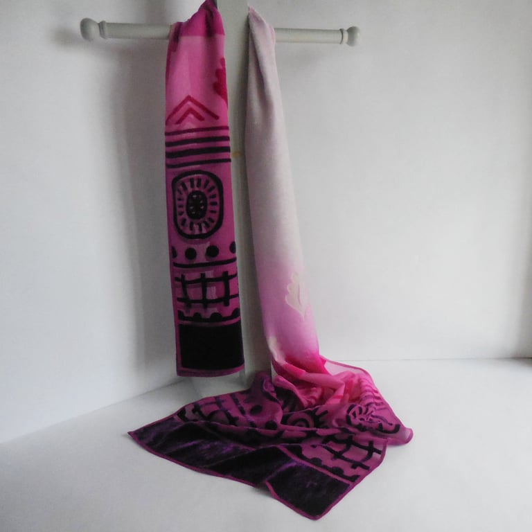 SUMMER SECONDS LIMITED EDITION SILK VISCOSE DEVORE VELVET SCARF