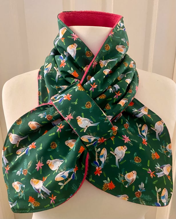 Neck warmer Scarf - neck gaiter - cowl - snood - Fleece Lined - Adult size 