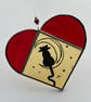 Stained Glass Cat Heart Suncatcher Decoration  - Image 1