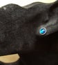 Round Blue Abalone stud earrings. 925 sterling silver 8mm round Post earrings - Image 3