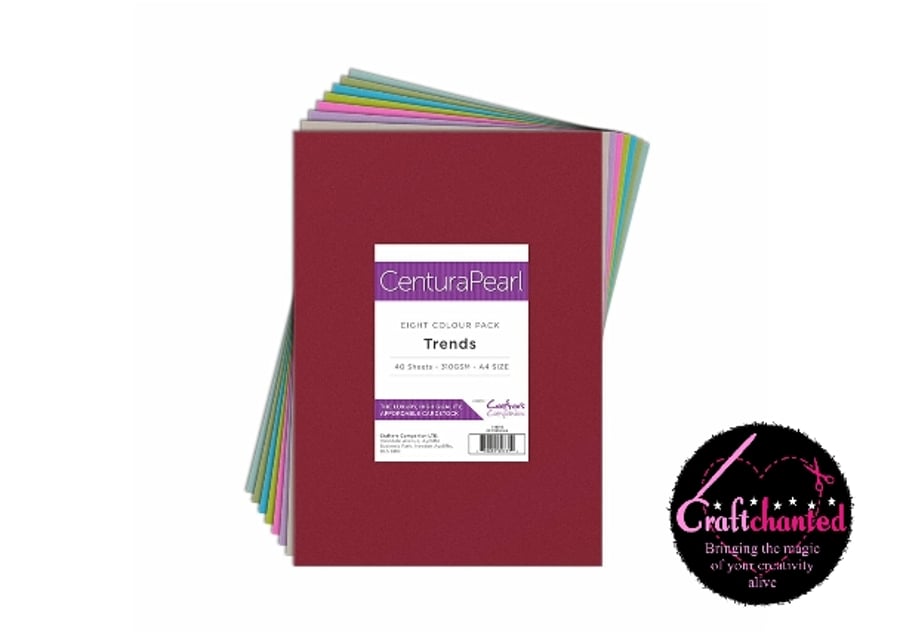 Crafter's Companion - Centura Pearl - Single Sided - Trends A4 310gsm 40 Sheets