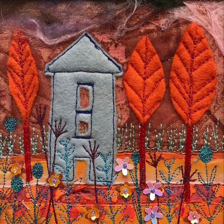 ‘Heat Wave’ framed textile image