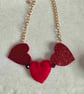 Handmade felt red heart necklace  - Image 2