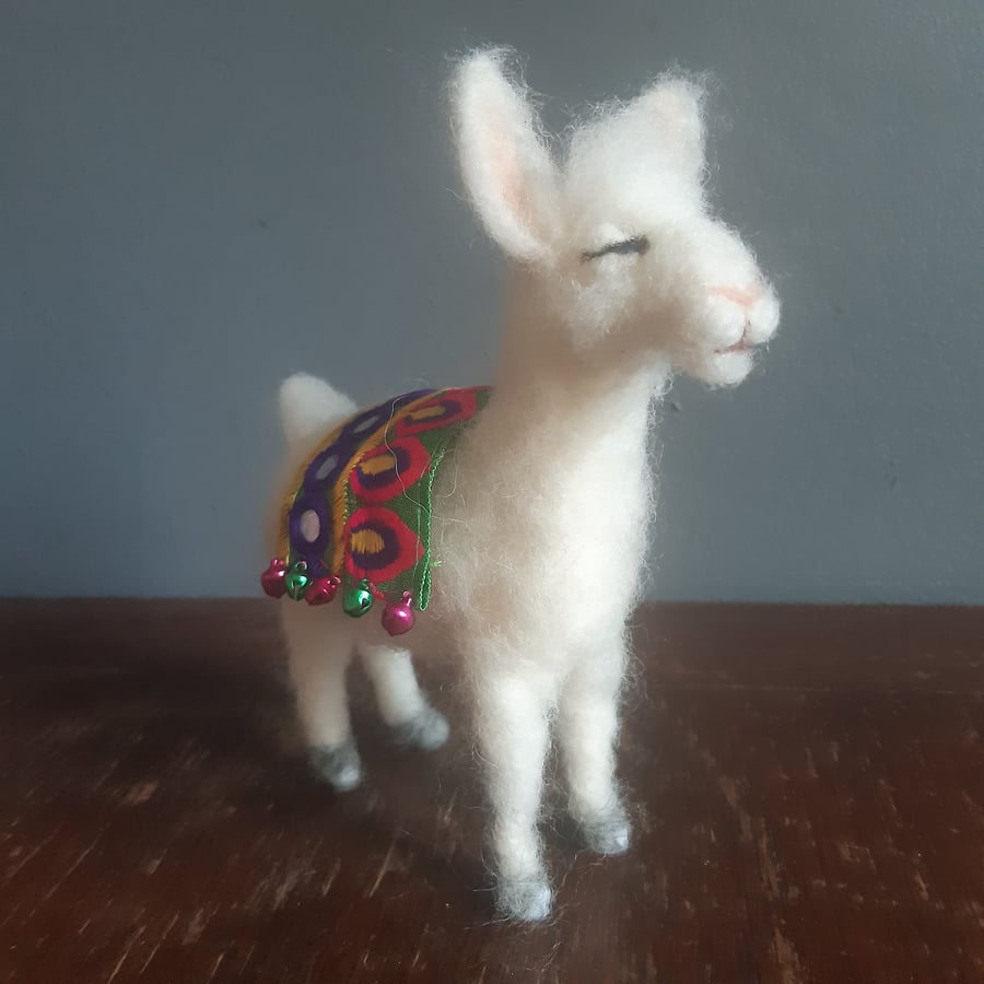 Needle felted llama, Animal ornament, Llama, Quirky decor