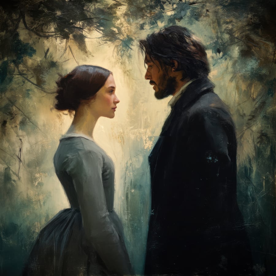 Jane Eyre Fine Art Print - Brontë Inspired Wall Art - 30cm x 30cm