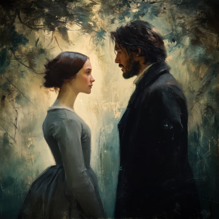 Jane Eyre Fine Art Print - Brontë Inspired Wall Art - 30cm x 30cm