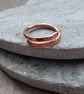 Copper Handmade Cross Over Ring Ring - Image 6