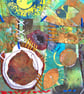 Small abstract textile art - nature study - mounted & ready to frame - Image 4