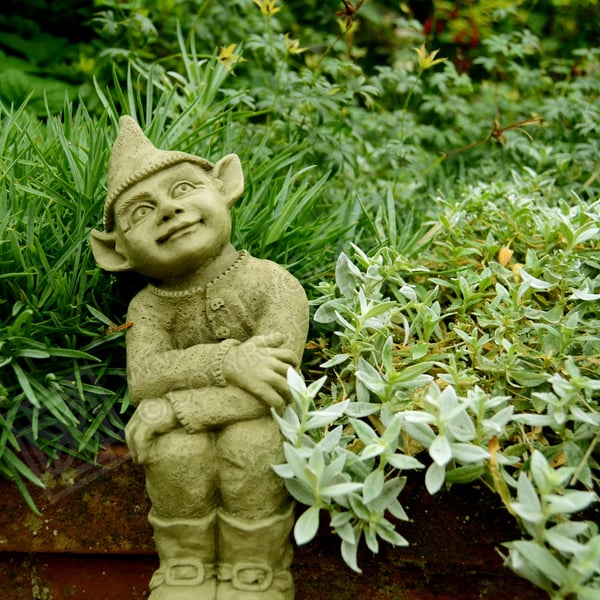 Peter the Elf Gargoyle Stone Garden Ornament