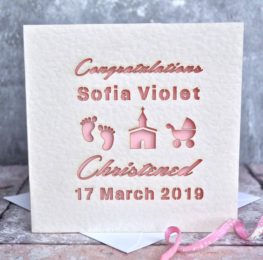 Personalised Laser Cut Christed Card