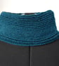 Hand Knitted Teal Infinity Cowl Neck Warmer – Ripple Design – Cosy Winter Scarf - Image 4